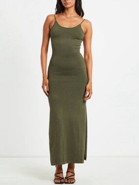 SNDYS. Olive Green Sweater Maxi Dress - Women